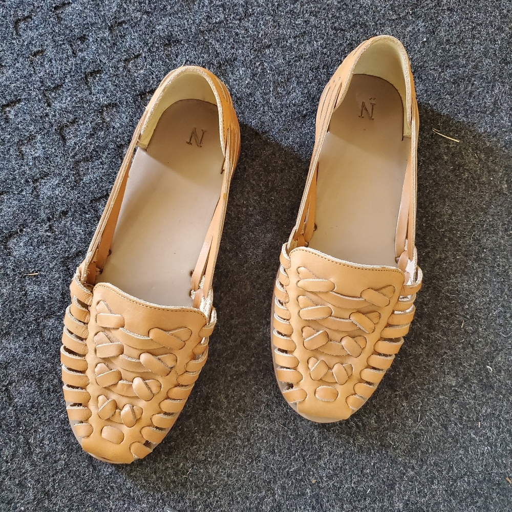 Nisolo Woven Leather Loafers in Tan